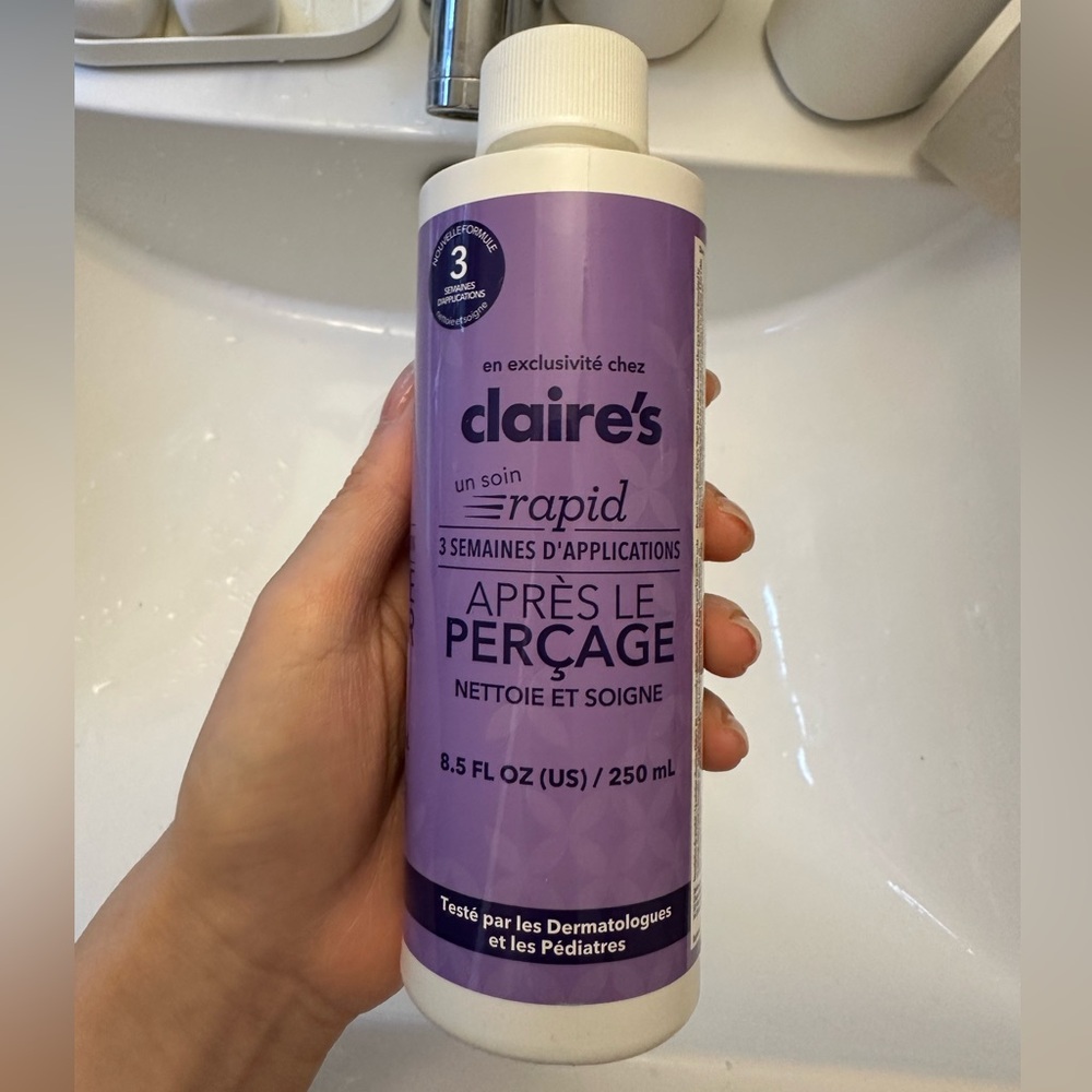 Claire’s rapid piercing aftercare solution